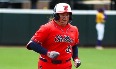 Ole Miss freshman Madi George rounds the bases after hitting her 18th home run of the season. | Ole Miss Athletics