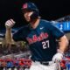 Ole Miss third baseman Judd Utermark heads back to the dugout after a his ninth-inning home run against No. 21 Florida. | Ole Miss Athletics