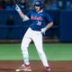 Ole Miss first baseman Will Furniss celebrates after his RBI double in the seventh inning Friday against Texas A&M. | Ole Miss Athletics