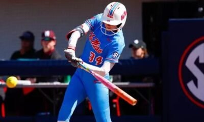 Ole Miss sophomore Rachel Connors hits a game-winning home run to walk off Ole Miss in Oxford. | Ole Miss Athletics